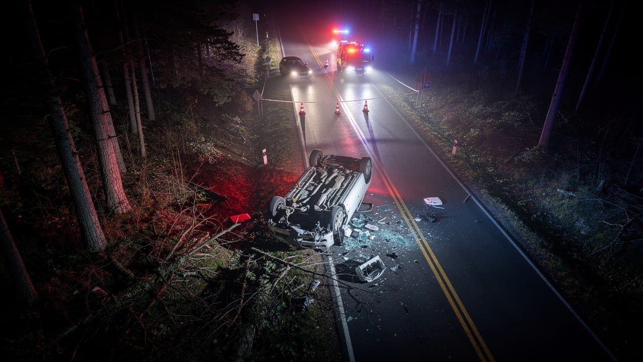 Four injured in serious accident on the B72: Driver rescued from wreckage