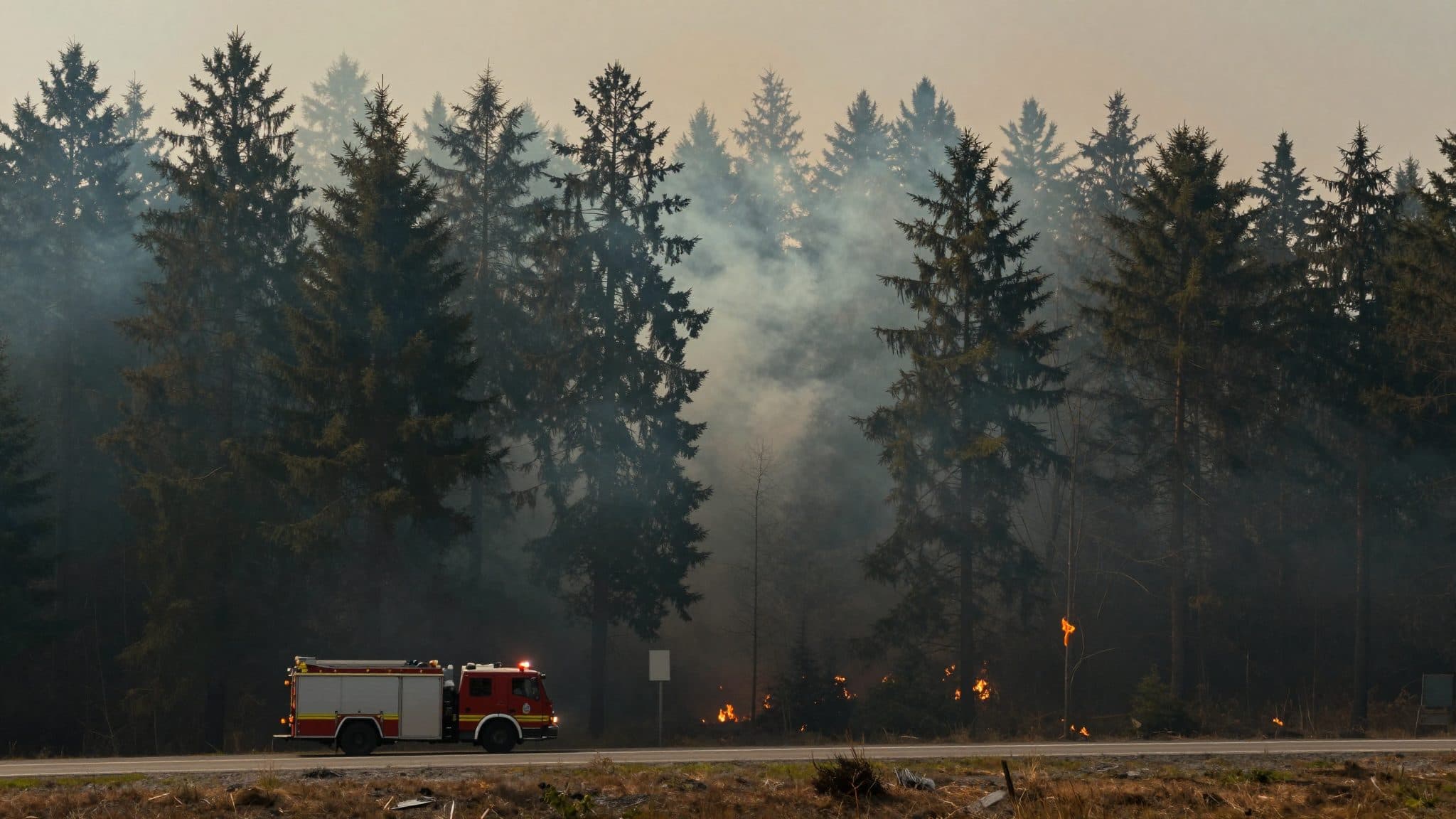 Forest fires Rodenbach Bad Schwalbach: A7 smoke in Hesse
