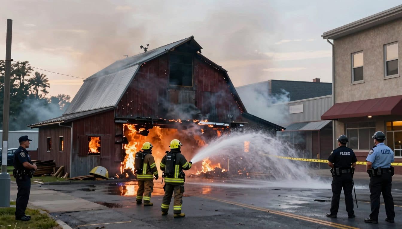 Major barn fire breaks out in Schaffhausen, surrounding buildings spared
