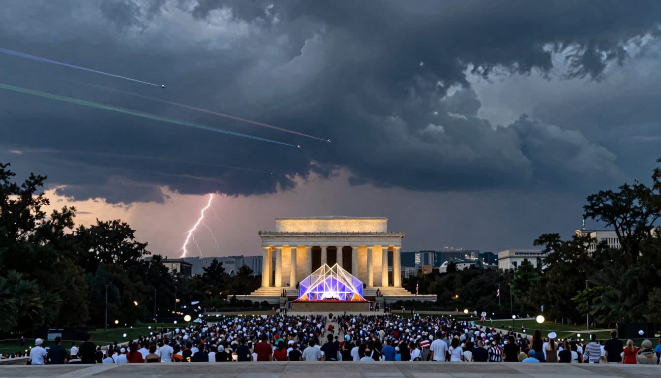 Trump Speaks at America's 250th Anniversary Celebration – Storm Delays Appearance, Fireworks Close the Evening
