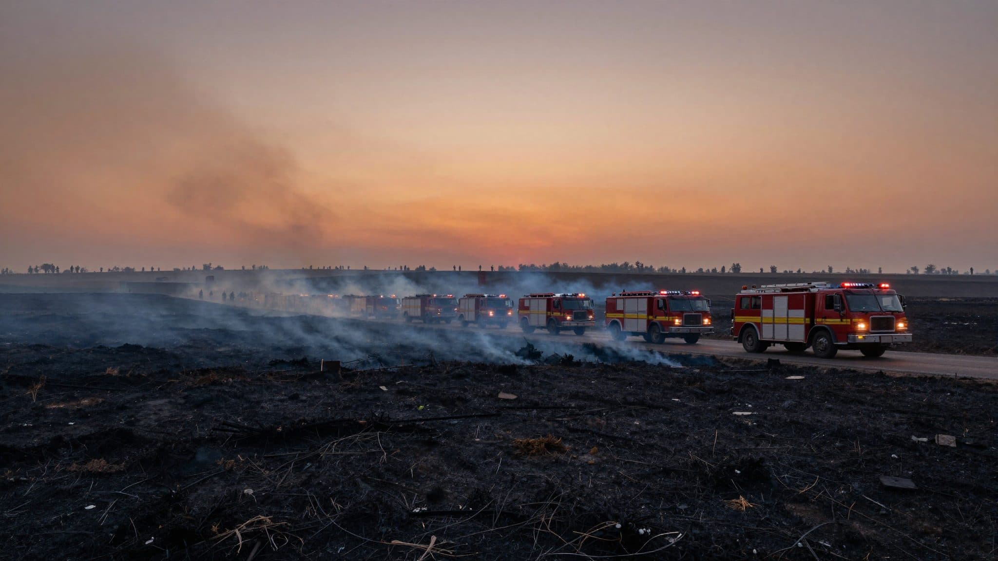 Field fire near Vienna Airport: 120 emergency personnel battle flames for six hours