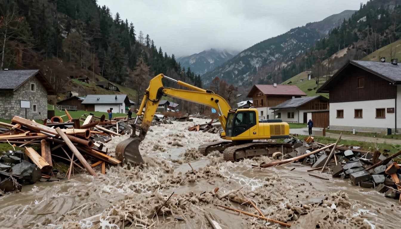 After severe storms in Stuhlfelden: two houses uninhabitable, debris dams being dredged