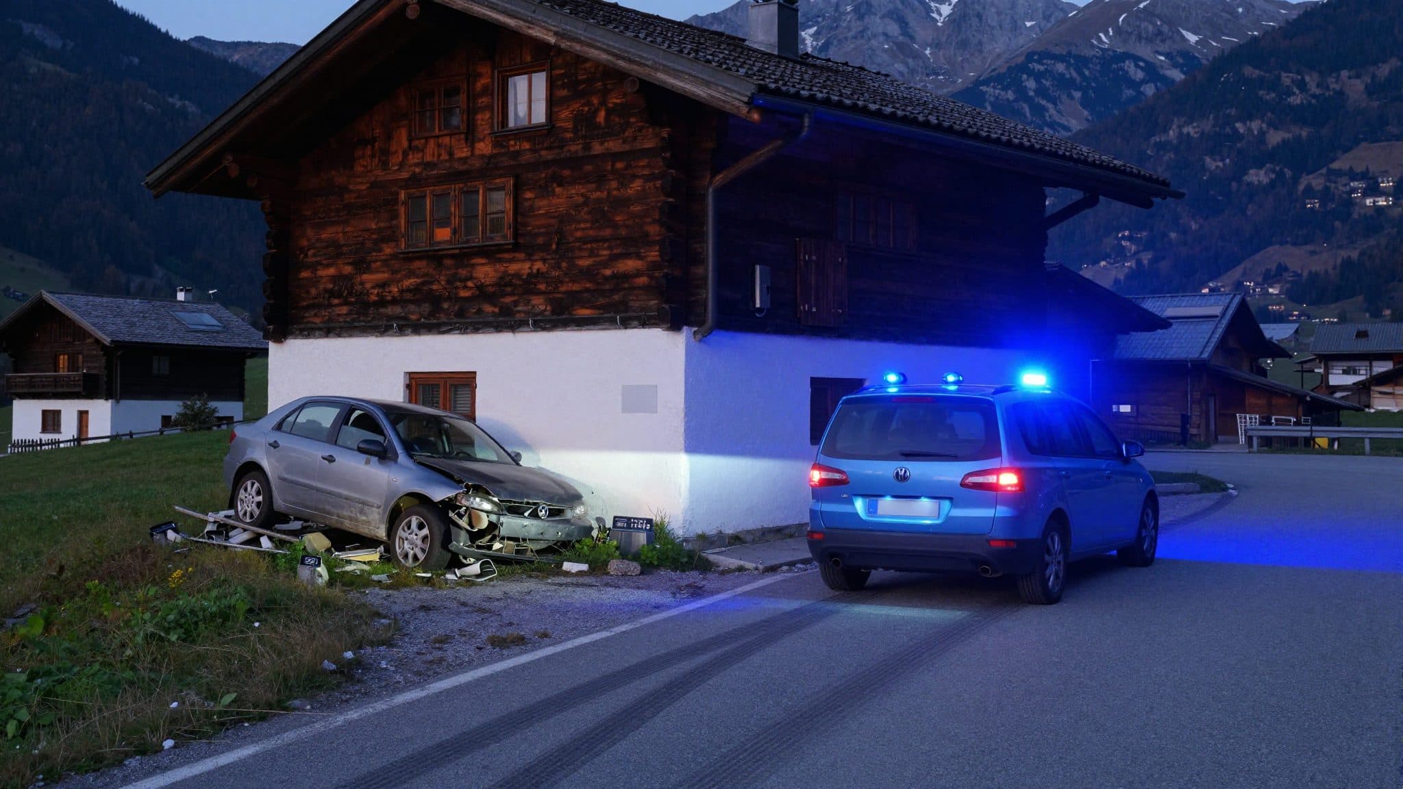 Drunk 20-year-old loses control of car and crashes into alpine hut in East Tyrol