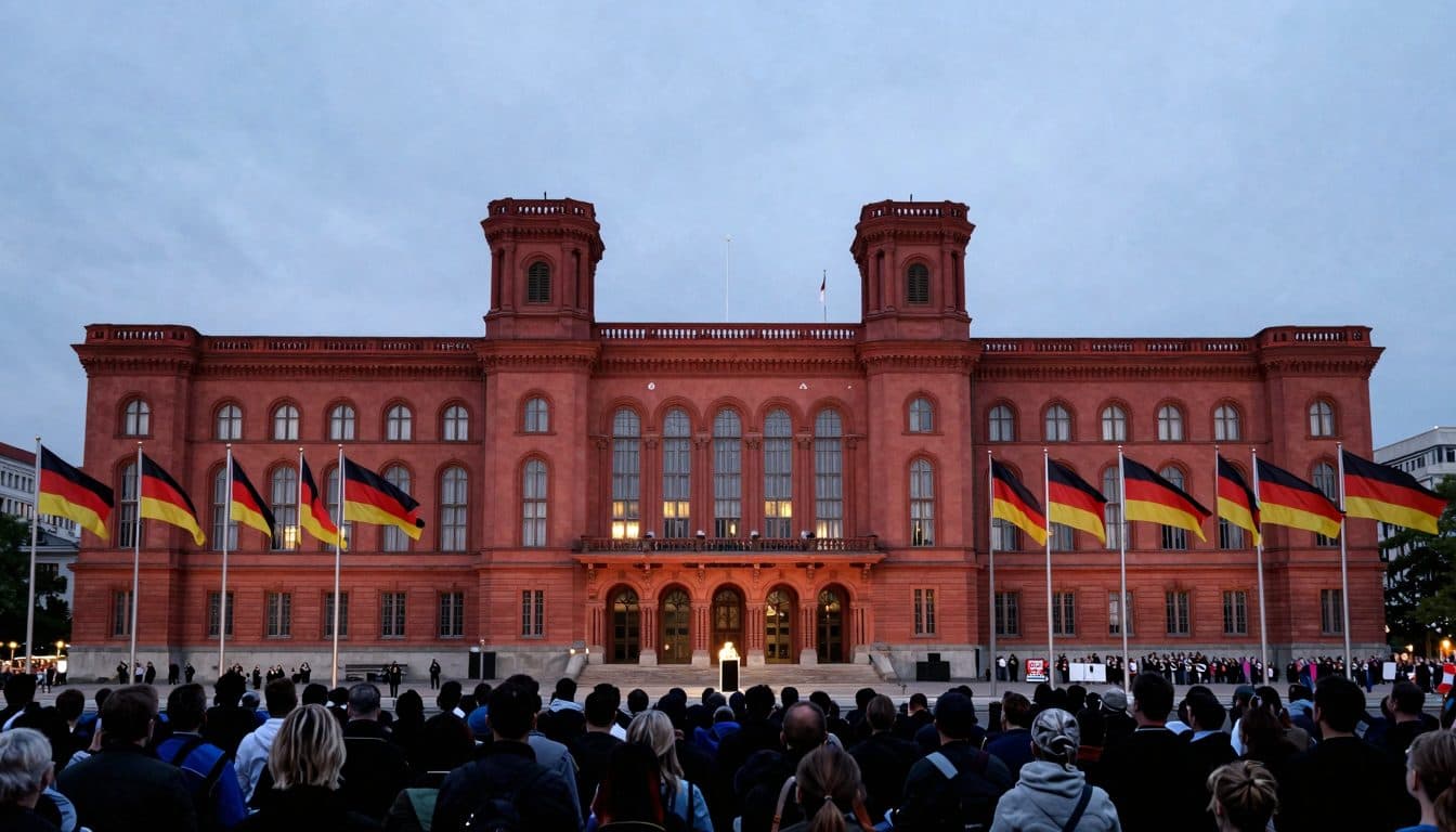 AfD opens Berlin election campaign at Red Town Hall as counter-protests draw hundreds