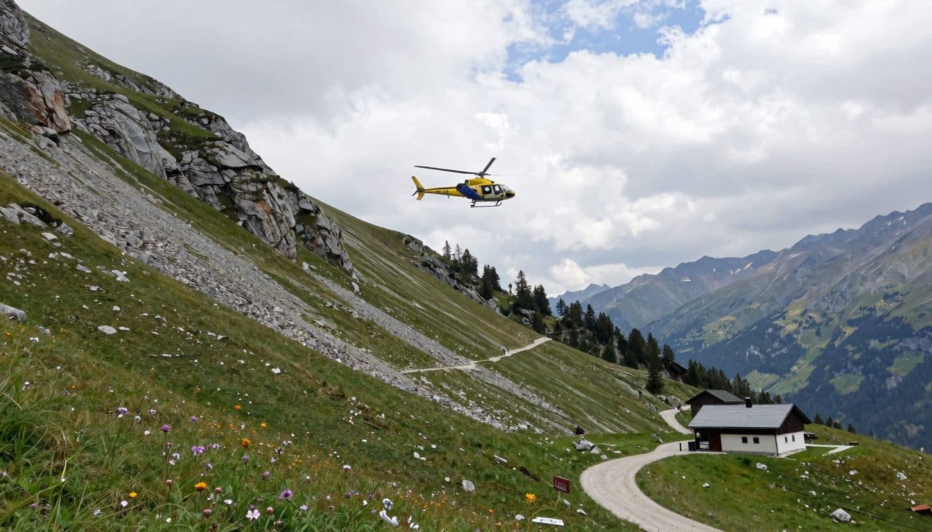 Dog Sigi rescued by helicopter from alpine terrain after adder bite