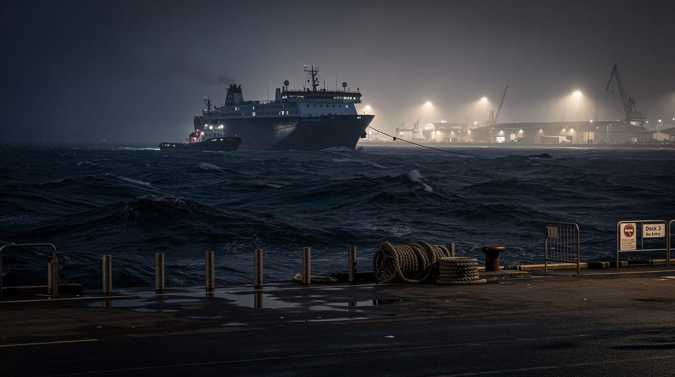 The "Funny Girl" ferry arrives safely at Cuxhaven after engine failure off Helgoland