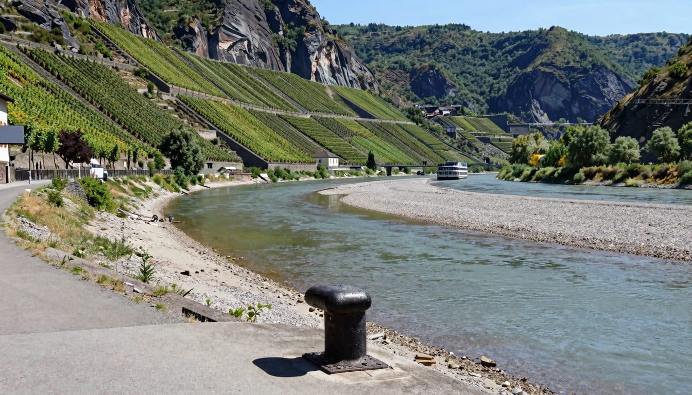 Rhine water levels continue to drop: Hotel ships may have to pause in the Middle Rhine Valley