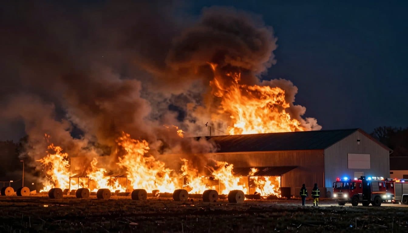 Major Fire at Mitterhof in Wildendürnbach: Straw Storage with Several Hundred Bales Destroyed