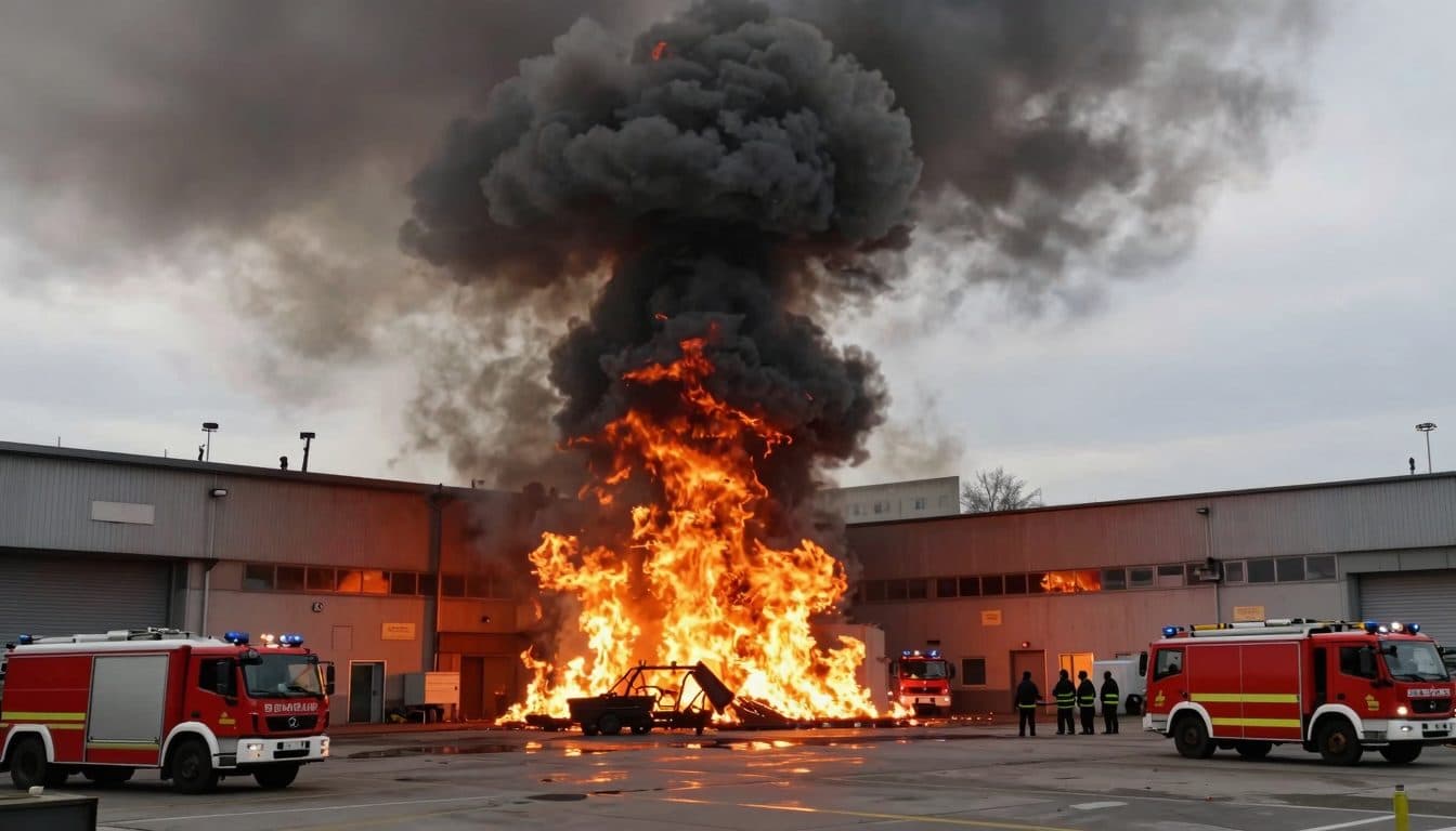 Major fire in Steyr-Hausleiten: Firefighters battle flames in sorting hall
