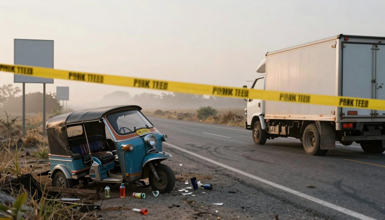 Life-threatening injuries in tuk-tuk crash in Kilb – driver fled and was intoxicated