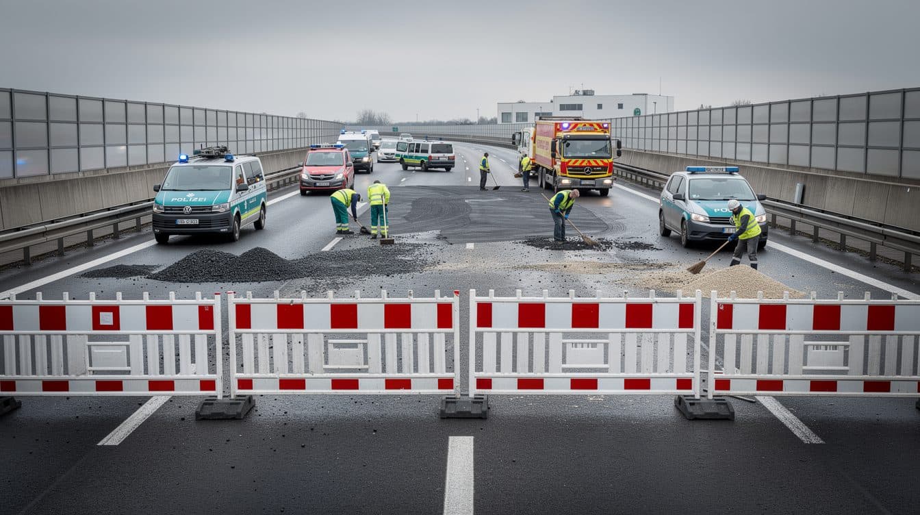 Truck accident on the A38 near Eisleben: Driver seriously injured, highway partially closed for days