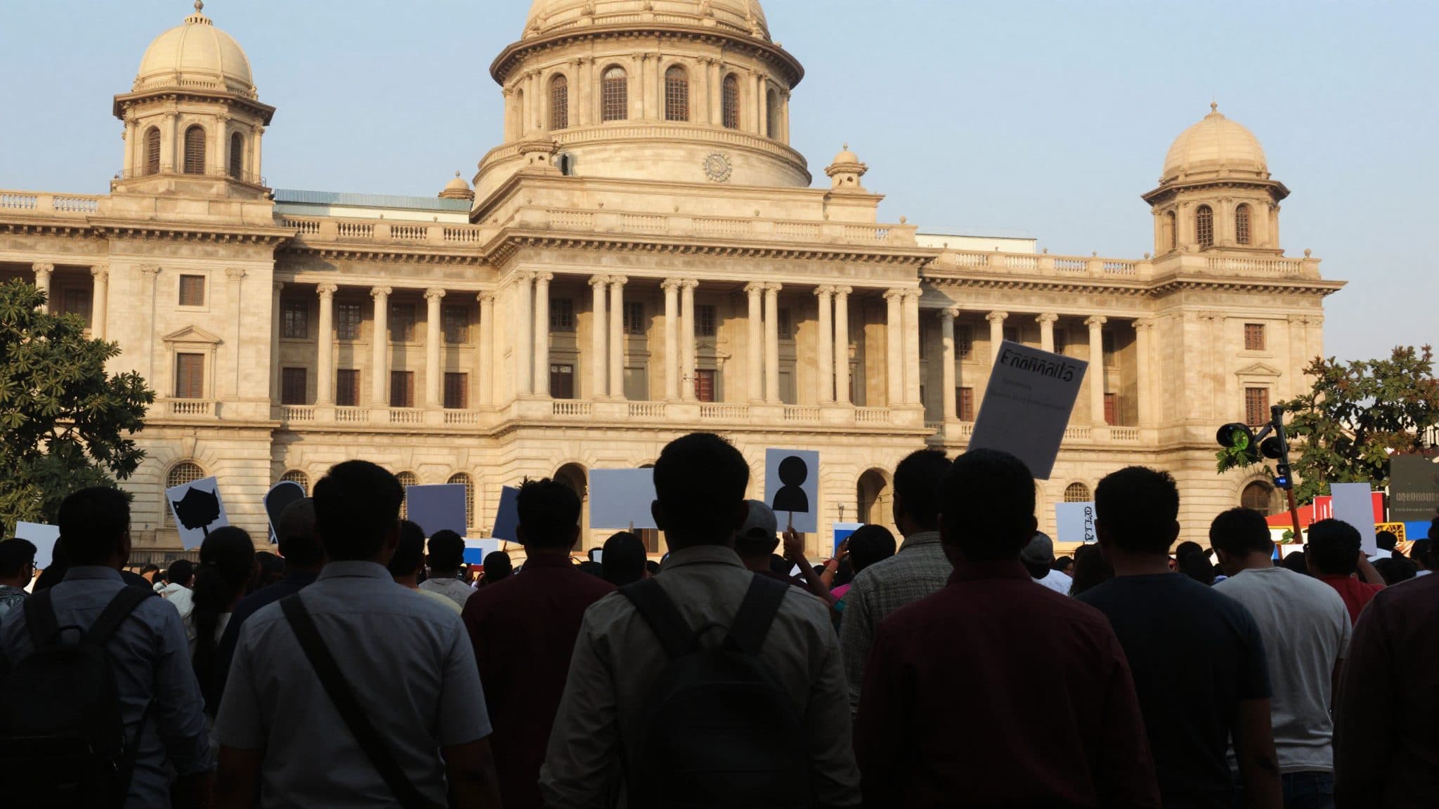Thousands demonstrate in New Delhi against Modi and Education Minister Pradhan