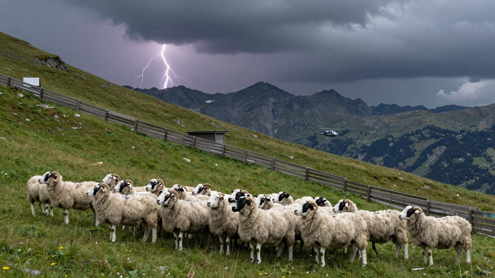 Lightning strike in the Valais Alps kills 97 Valais Blacknose sheep
