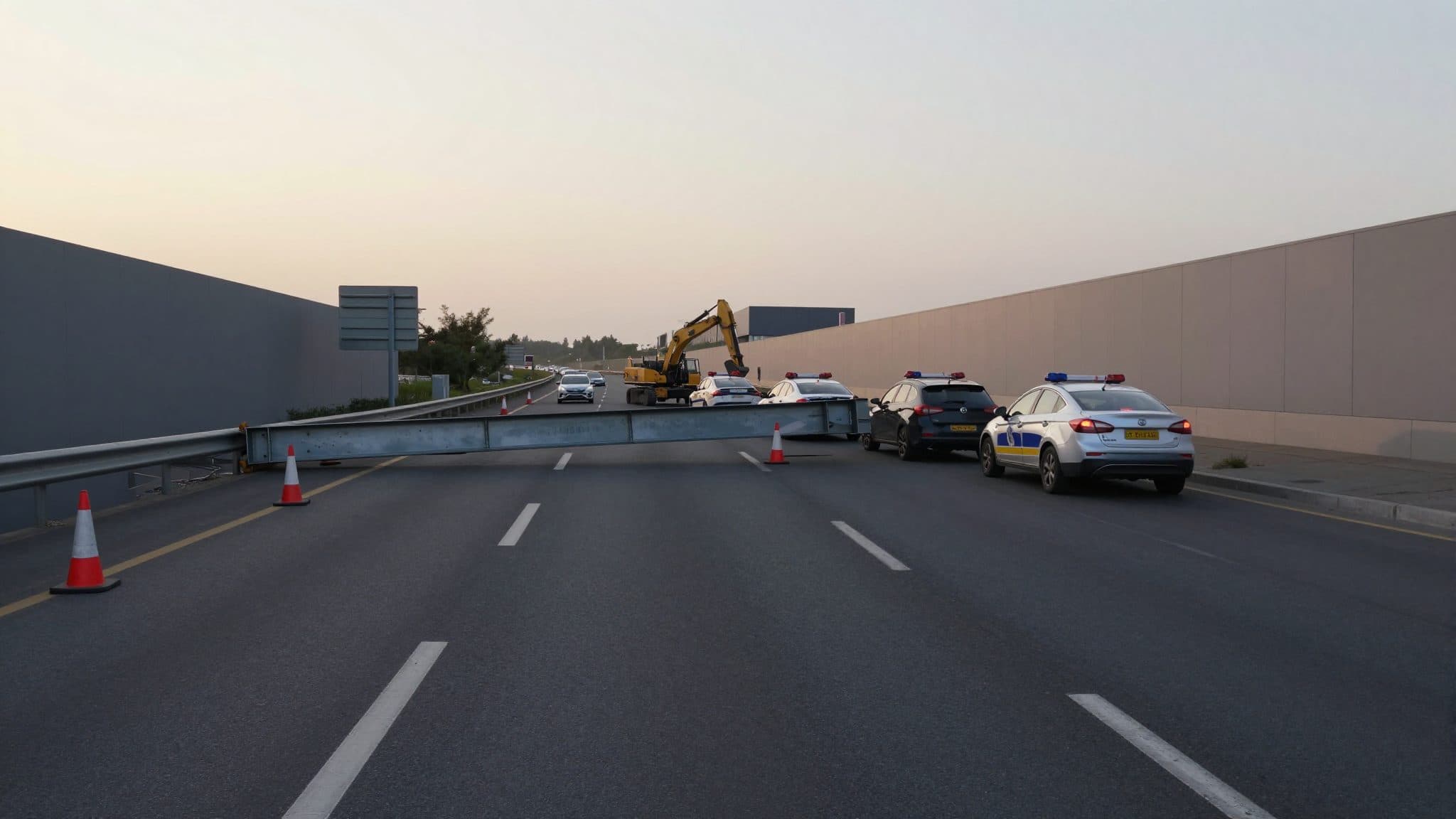 Steel girder falls onto A81 during bridge construction work, motorway closed