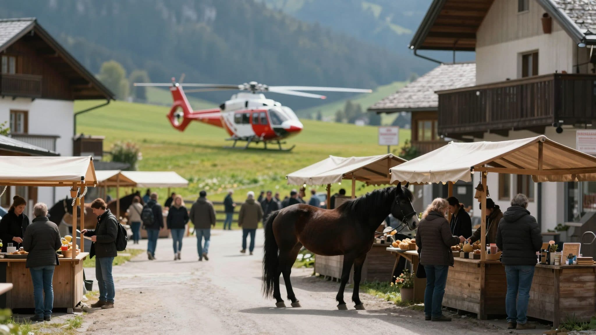Nine-year-old falls from horse at horse market in Schöder and is flown to Klagenfurt hospital