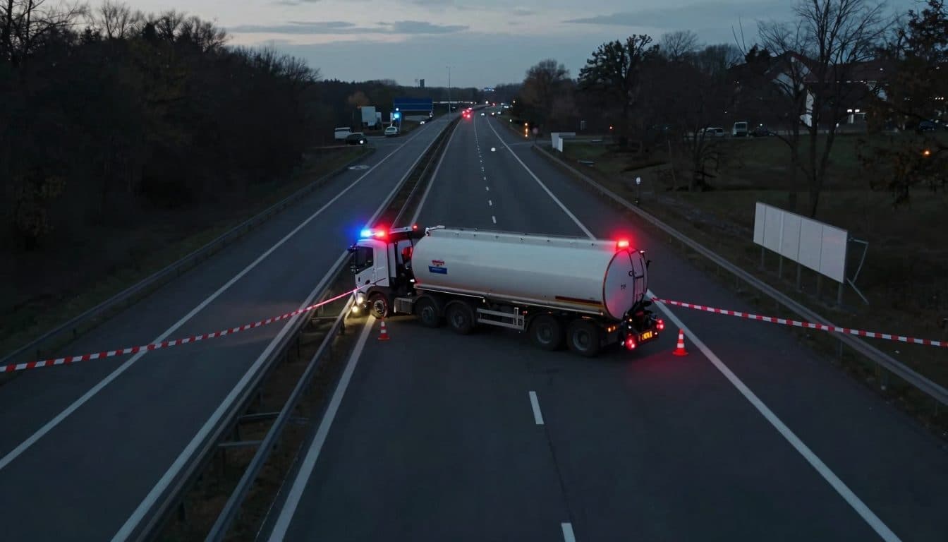 Milk truck overturns on the A215 – motorway near Kiel closed for hours