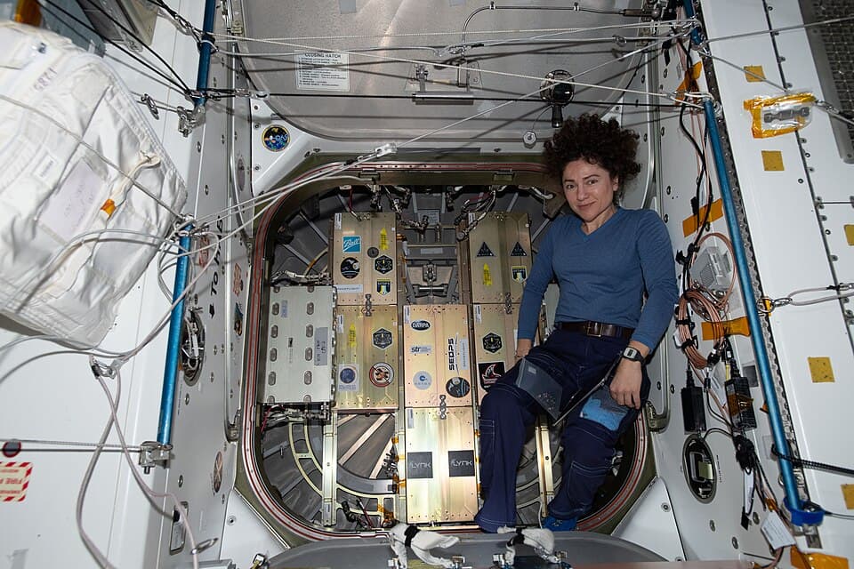 Expedition 61 Flight Engineer Jessica Meir and Slingshot