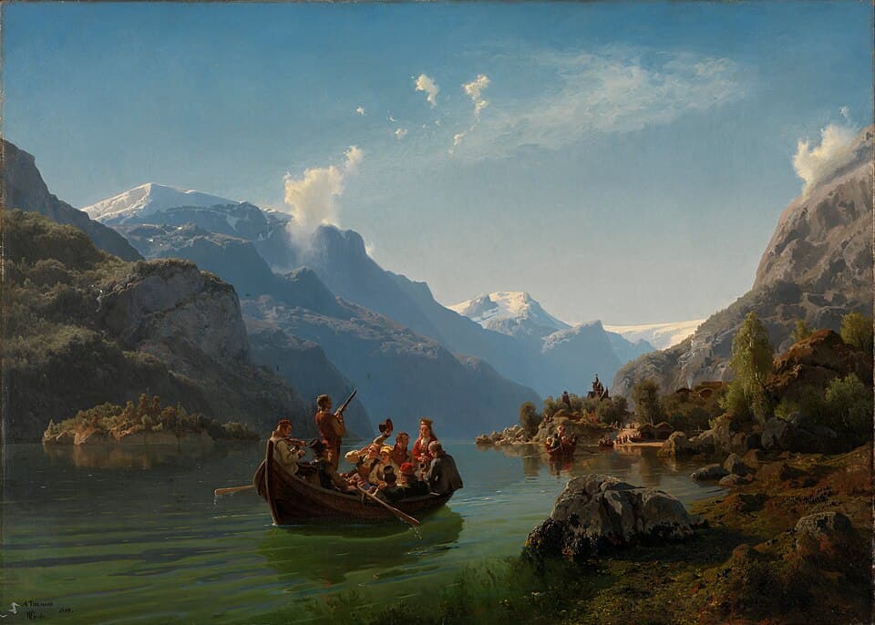 <div class="fn">
<div style="font-size:0.9em;display:inline-block;">Norwegian: <div style="display:inline-block" dir="ltr" lang="no"><i>Brudeferd i Hardanger</i></div></div><br><div style="font-weight:bold;display:inline-block;"><div style="display:inline-block" dir="ltr" lang="en"><i>Bridal procession on the Hardangerfjord / Bridal journey in Hardanger</i></div></div><div style="display: none;">title QS:P1476,no:"Brudeferd i Hardanger"</div><div style="display: none;">label QS:Lno,"Brudeferd i Hardanger"</div><div style="display: none;">label QS:Len,"Bridal procession on the Hardangerfjord / Bridal journey in Hardanger"</div><div style="display: none;">label QS:Lcs,"Svatební procesí po zálivu Hardangerfjord"</div></div>
