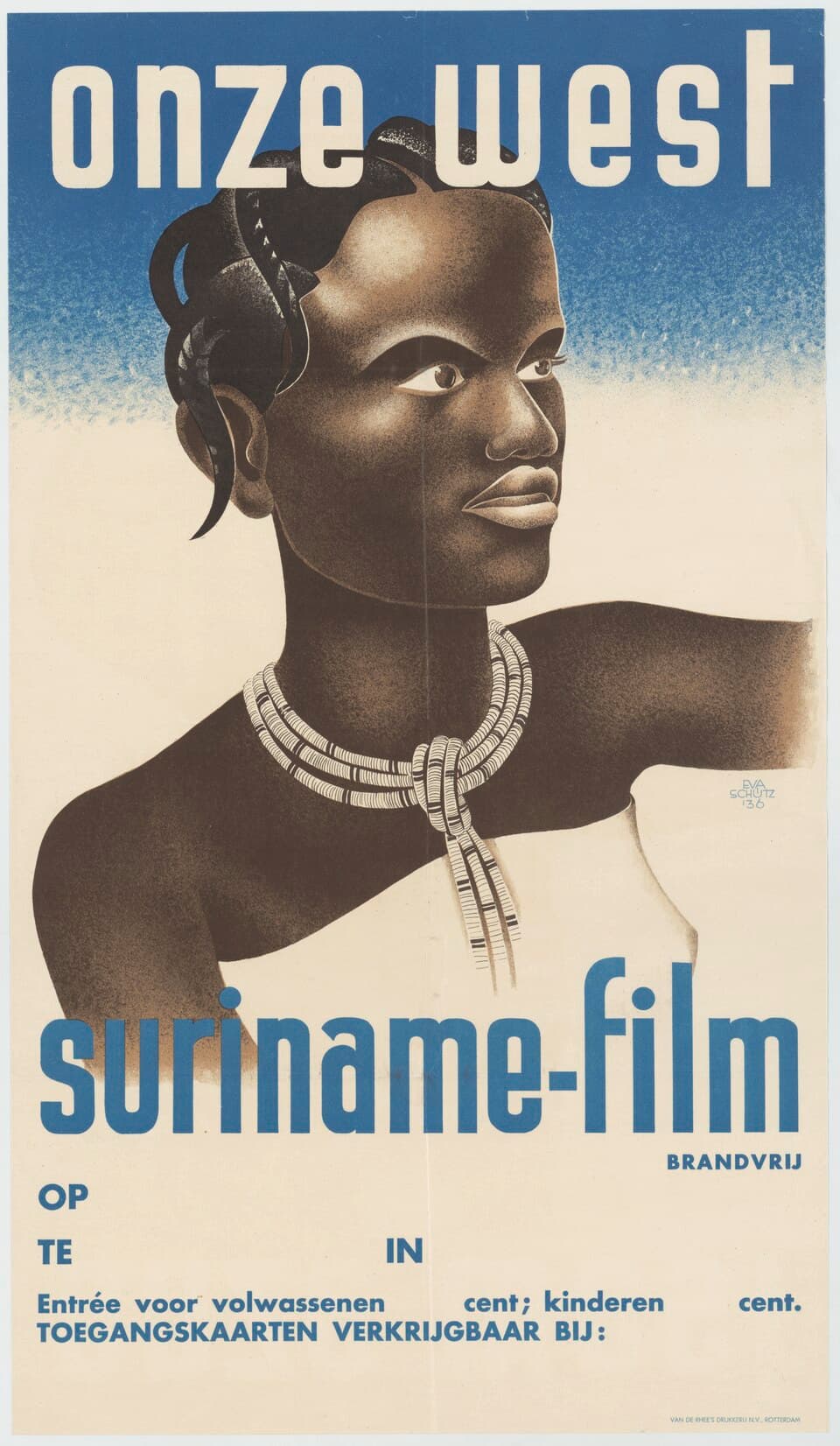 Affiche Suriname-film 'Onze West ', KITLV 52P32